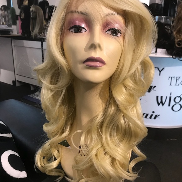 FREE WIG CAP  blonde human hair Blende Long Wig main image 7